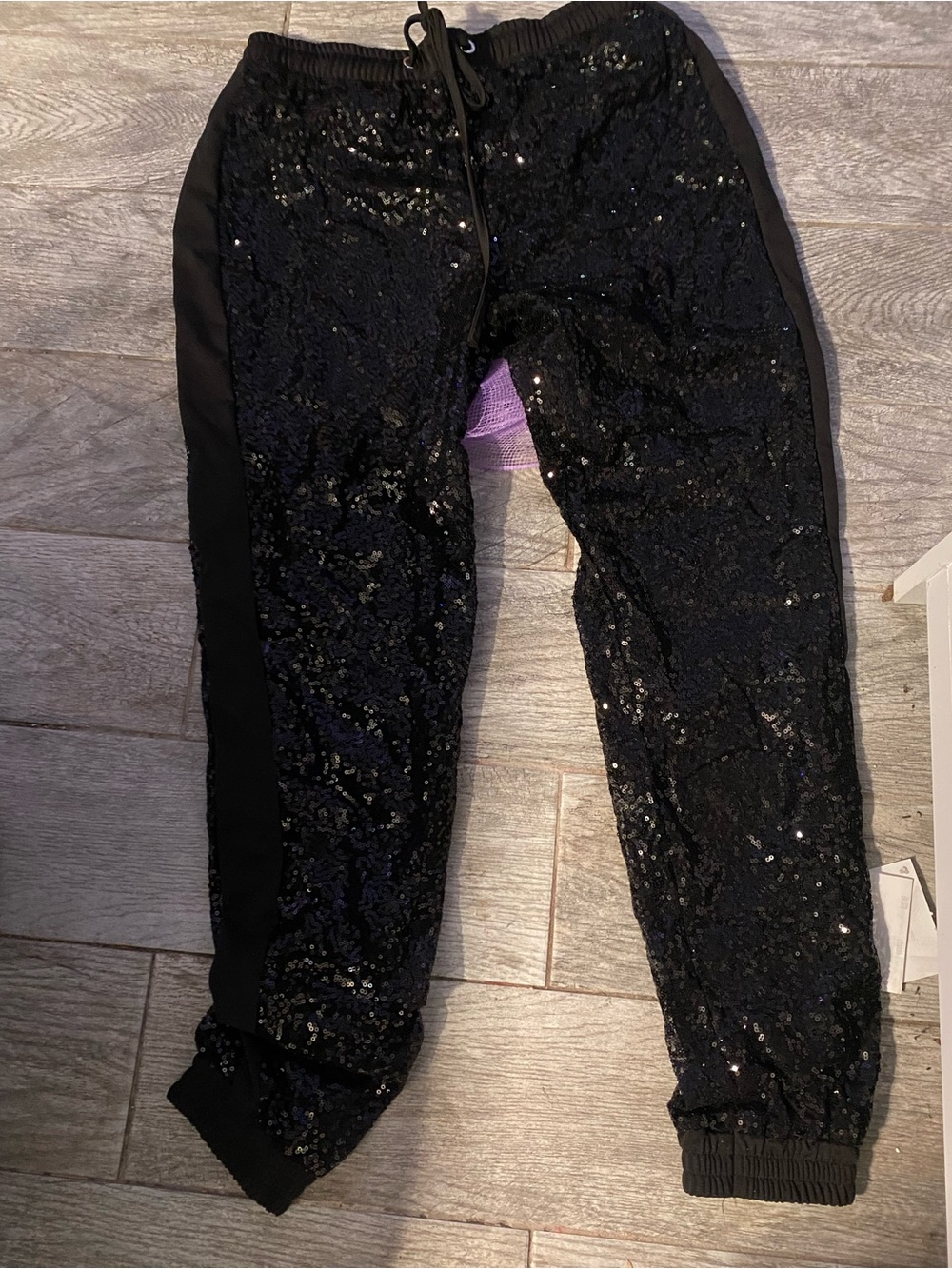 Black Sequin Kids Bottoms ( C365)